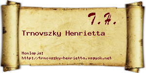 Trnovszky Henrietta névjegykártya